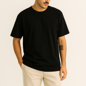 UNISEX PLAIN BLACK OVERSIZED FIT TSHIRT