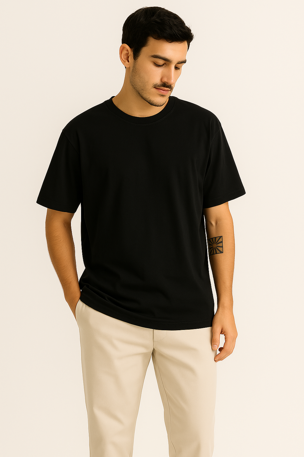 UNISEX PLAIN BLACK OVERSIZED FIT TSHIRT