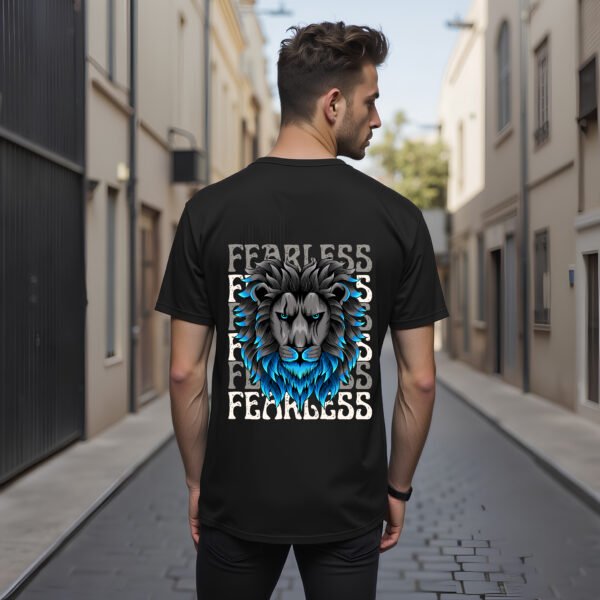 UNISEX FEARLSS LION BLACK OVERSIZED FIT TSHIRT - Image 3