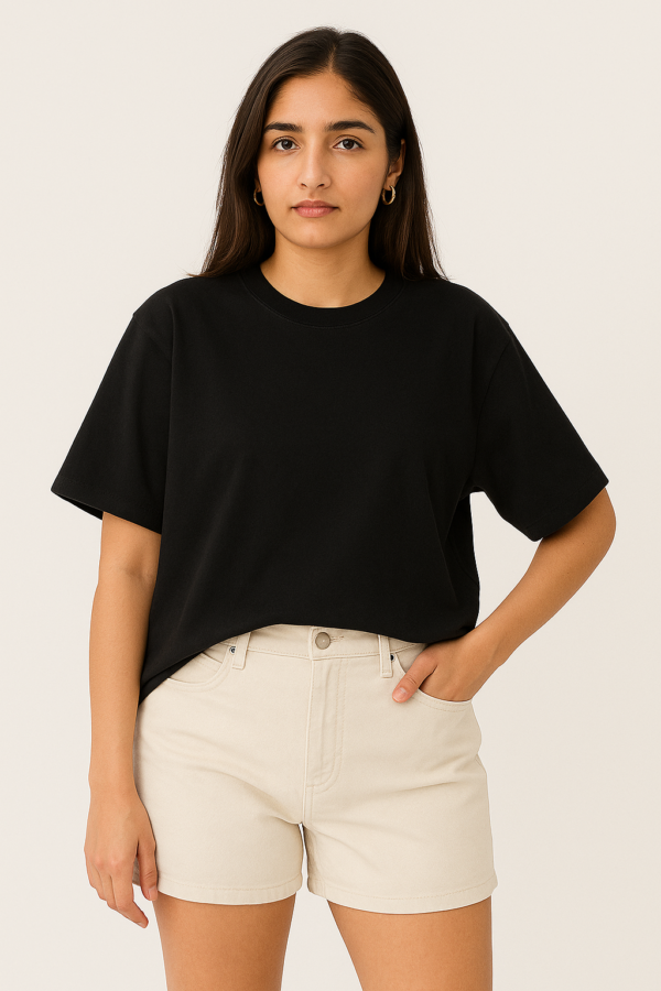 UNISEX PLAIN BLACK OVERSIZED FIT TSHIRT - Image 4