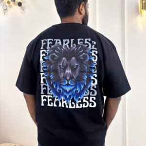 UNISEX FEARLSS LION BLACK OVERSIZED FIT TSHIRT