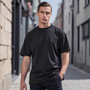 UNISEX PLAIN BLACK OVERSIZED FIT TSHIRT