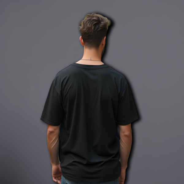 UNISEX PLAIN BLACK OVERSIZED FIT TSHIRT - Image 3