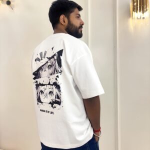 UNISEX MANGA WHITE OVERSIZED FIT TSHIRT