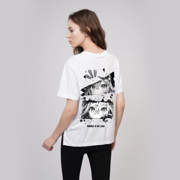 UNISEX MANGA WHITE OVERSIZED FIT TSHIRT - Image 2