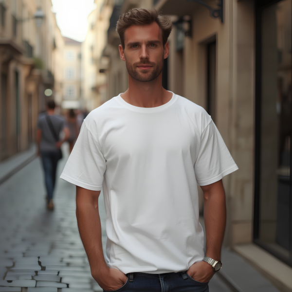 UNISEX PLAIN WHITE OVERSIZED FIT TSHIRT - Image 2