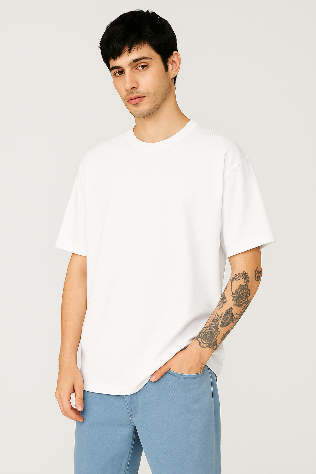 UNISEX PLAIN WHITE OVERSIZED FIT TSHIRT