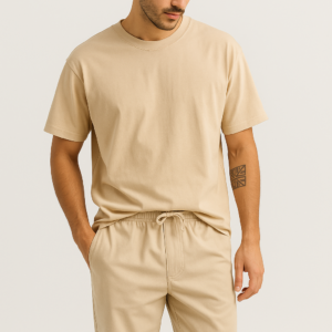UNISEX PLAIN BEIGE OVERSIZED FIT TSHIRT