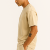 UNISEX PLAIN BEIGE OVERSIZED FIT TSHIRT - Image 2