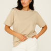 UNISEX PLAIN BEIGE OVERSIZED FIT TSHIRT - Image 4